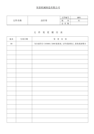 恒泰品质手册--公司经营哲学与方针及品质管理系统一般要求(DOC 50页)