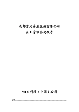 成都富力房屋置换有限公司企业管理咨询报告（DOC 51页）