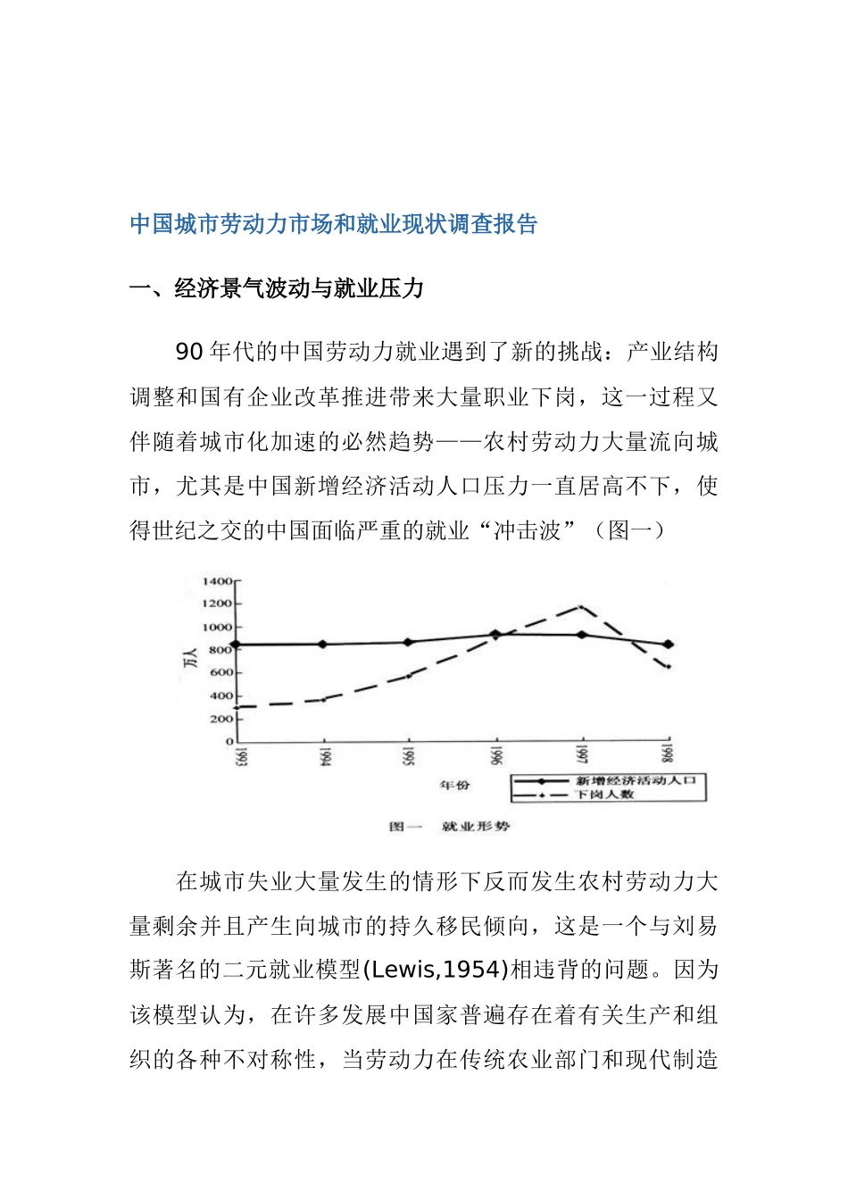 我国城市就业现状市场调查报告_第1页