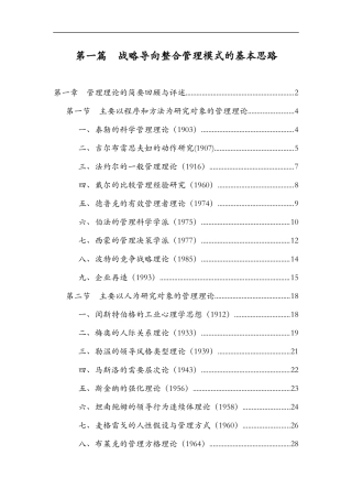 战略导向整合管理模式的基本思路1