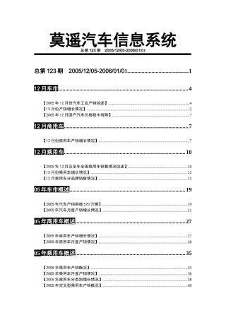 莫遥汽车信息系统05年底特刊