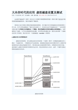 大内存时代的应用 虚拟磁盘设置及测试