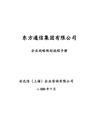 战略规划流程(东方通讯集团)