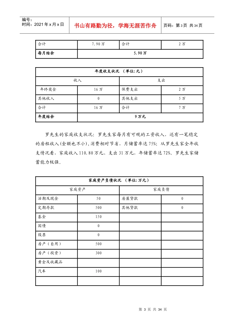 我们根据罗先生的理财目标和家庭基本财务状况_第3页
