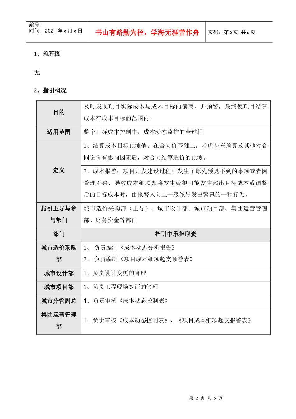 成本动态监控作业指引KWG-WI-ZJ-05_第2页