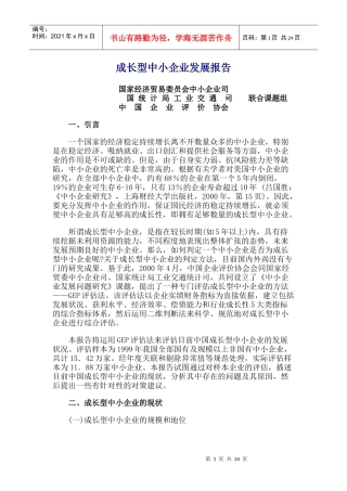 成长型中小企业发展报告