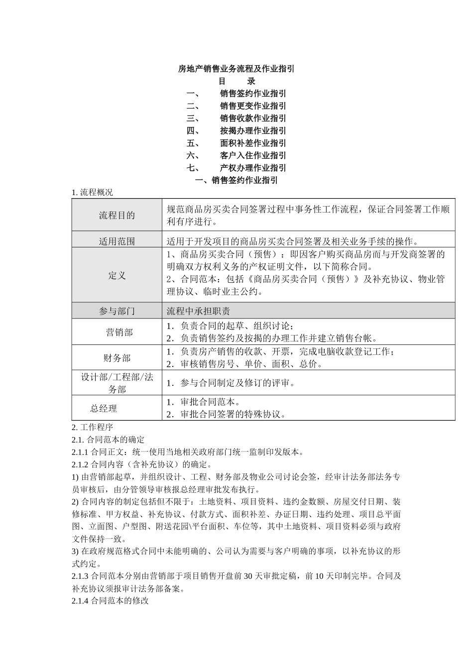 房地产销售业务流程及作业指引(全套)_第1页