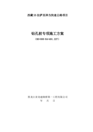 快速公路项目钻孔桩专项施工方案培训资料