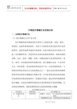 我国医疗器械行业发展分析
