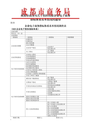 成都市商务局关于组织填报企业电子商务指标体系基本情况的附件d