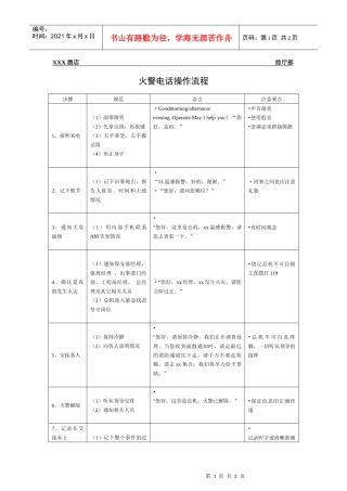 总台操作流程-火警电话操作流程