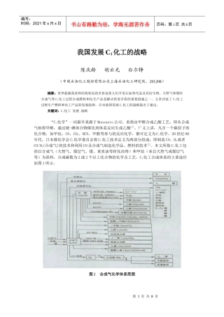 我国发展C1化工的战略