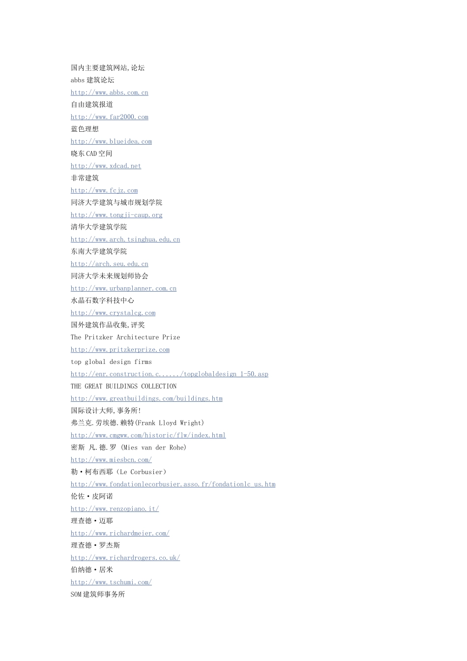 建筑网站集粹(完整整理)_第1页