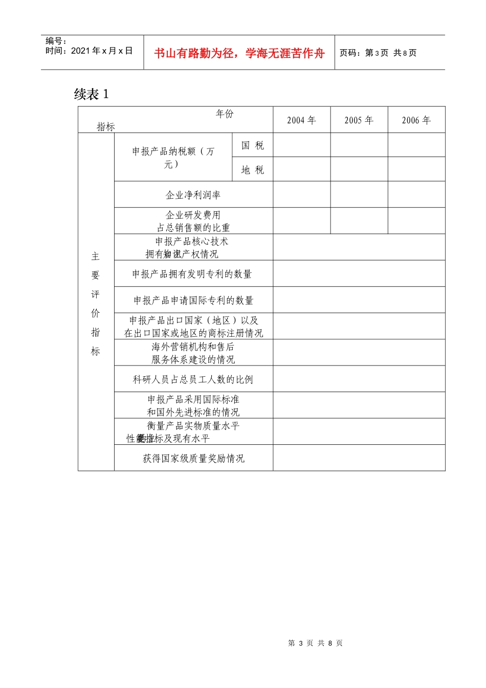 我国世界名牌产品申请表_第3页