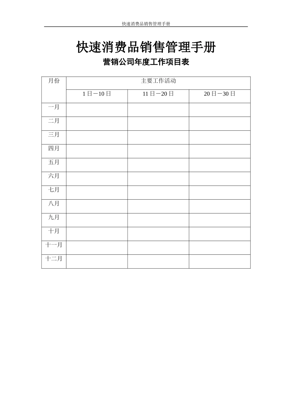 快速消费品销售管理手册含表格_第1页