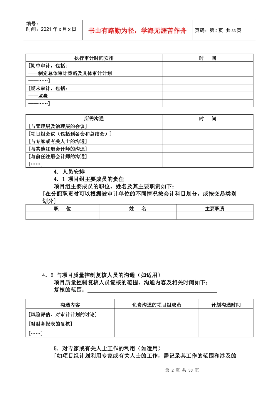 总体审计策略记录模式范例_第2页
