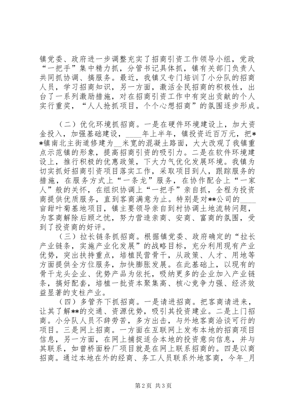 在全区招商引资会议上的典型发言稿 (3)_第2页