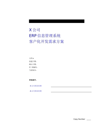 某公司ERP信息管理系统开发管理方案