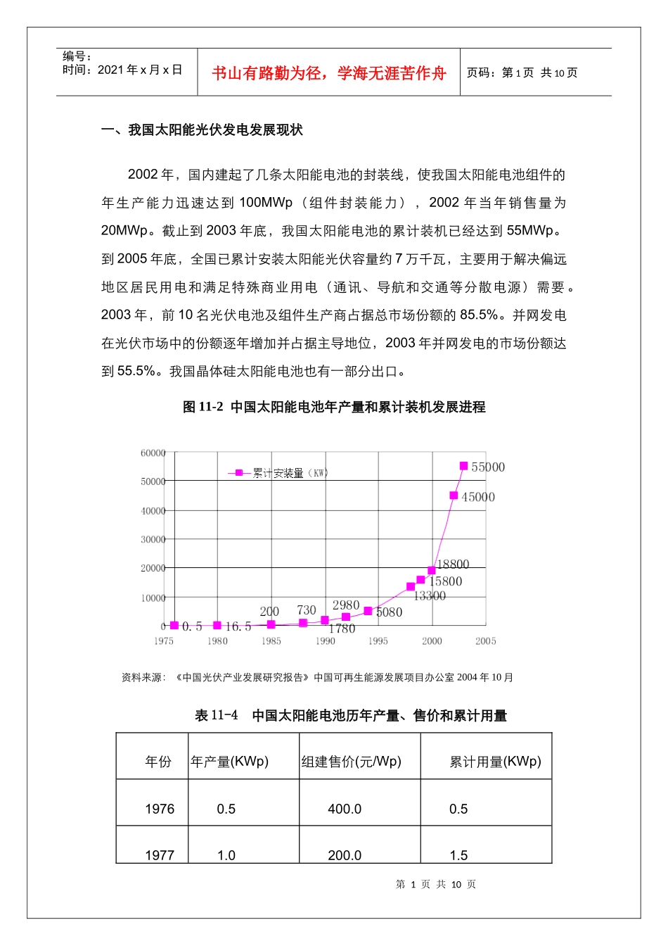 我国太阳能光伏发电发展现状_第1页