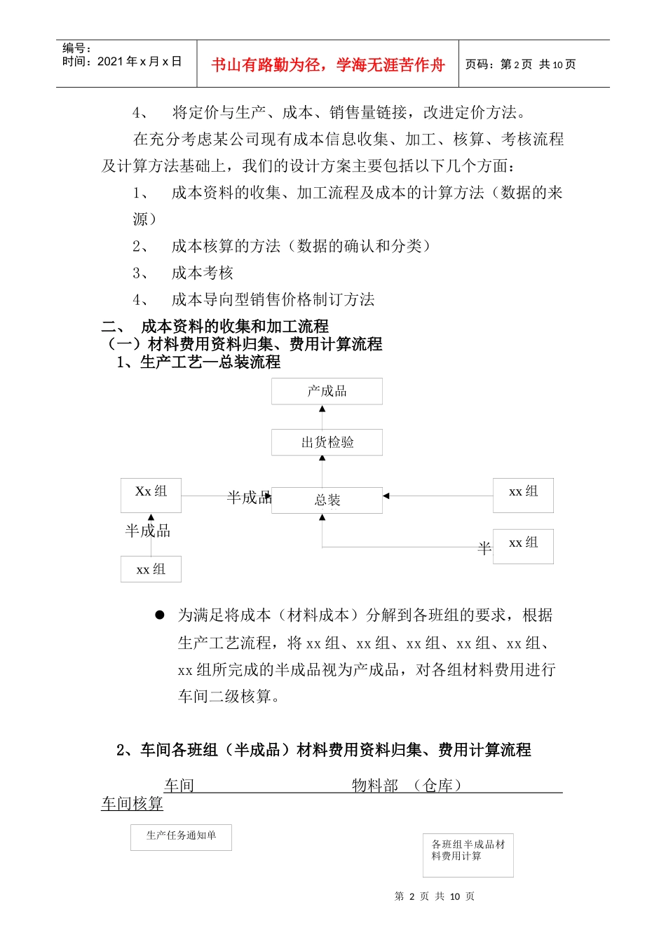 成本管理与控制方案设计(doc 11页)_第2页