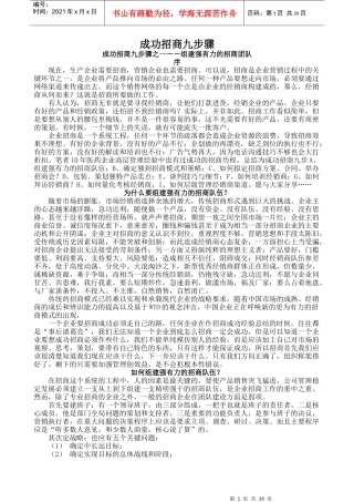 成功招商九步骤(doc 43页)