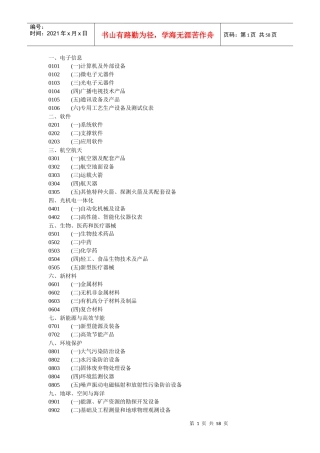 我国高新技术产品详述