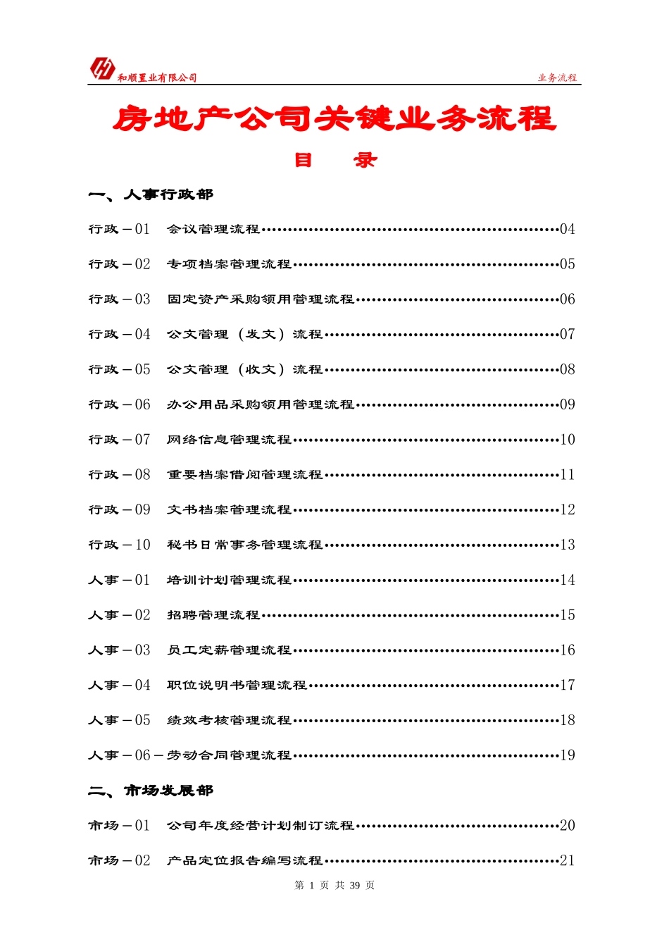 房地产公司关键业务流程_第1页