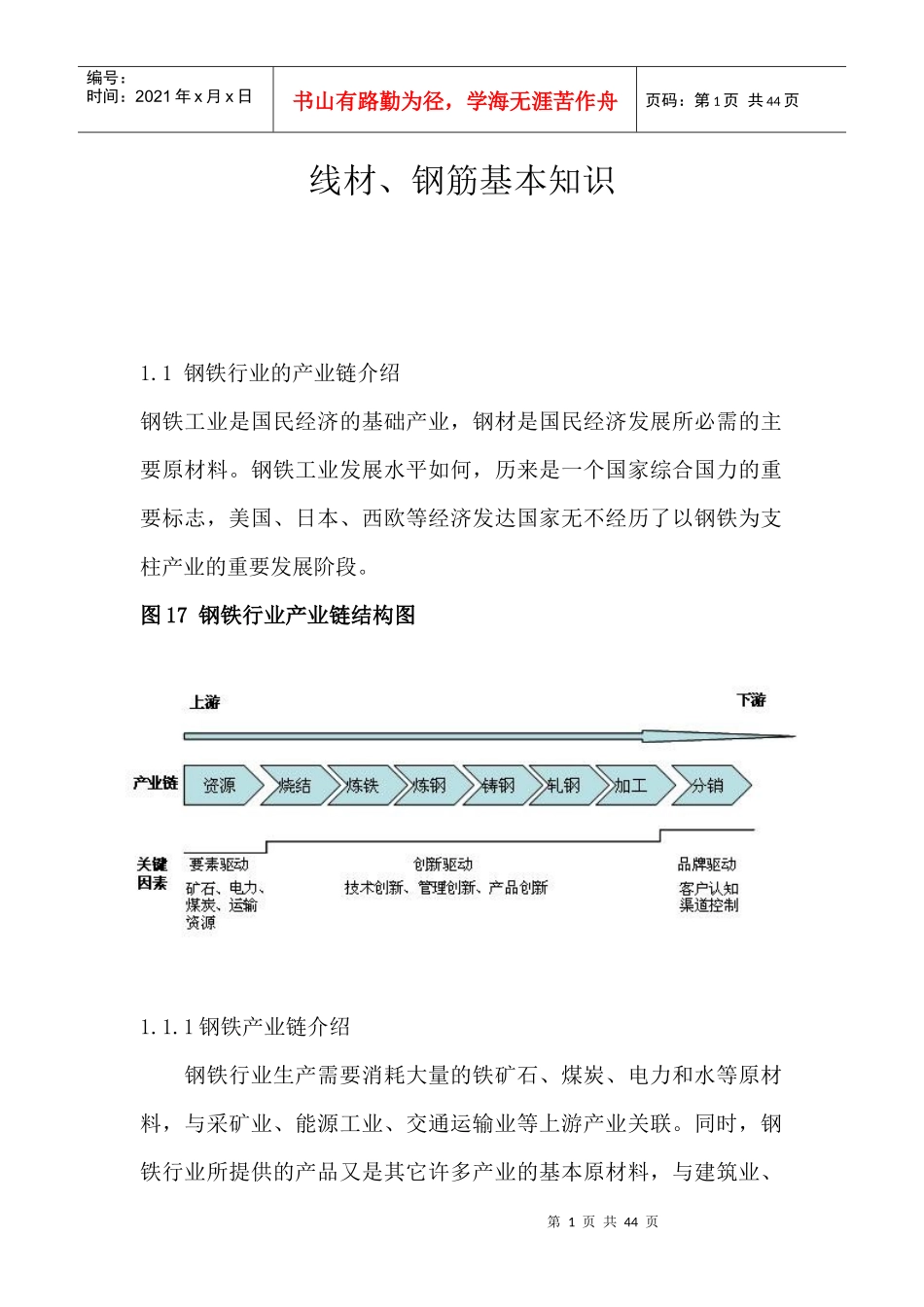 我国钢铁行业线材与钢筋基本知识_第1页