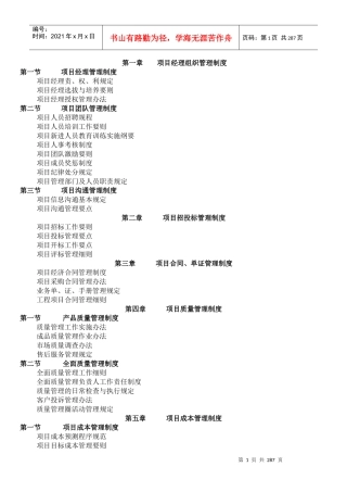 成功项目管理制度