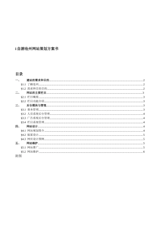 自游沧州网站策划方案