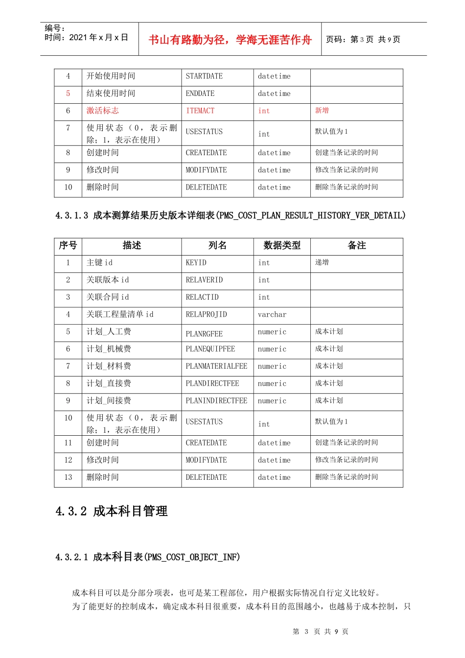 成本管理数据库概要设计_第3页