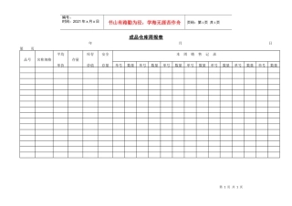 成品仓库周报表