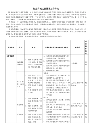 淘宝商城经典运营方案
