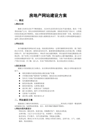 房地产网站建设方案