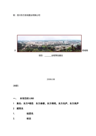 成都大邑城南项目全案建议书(特别全面)