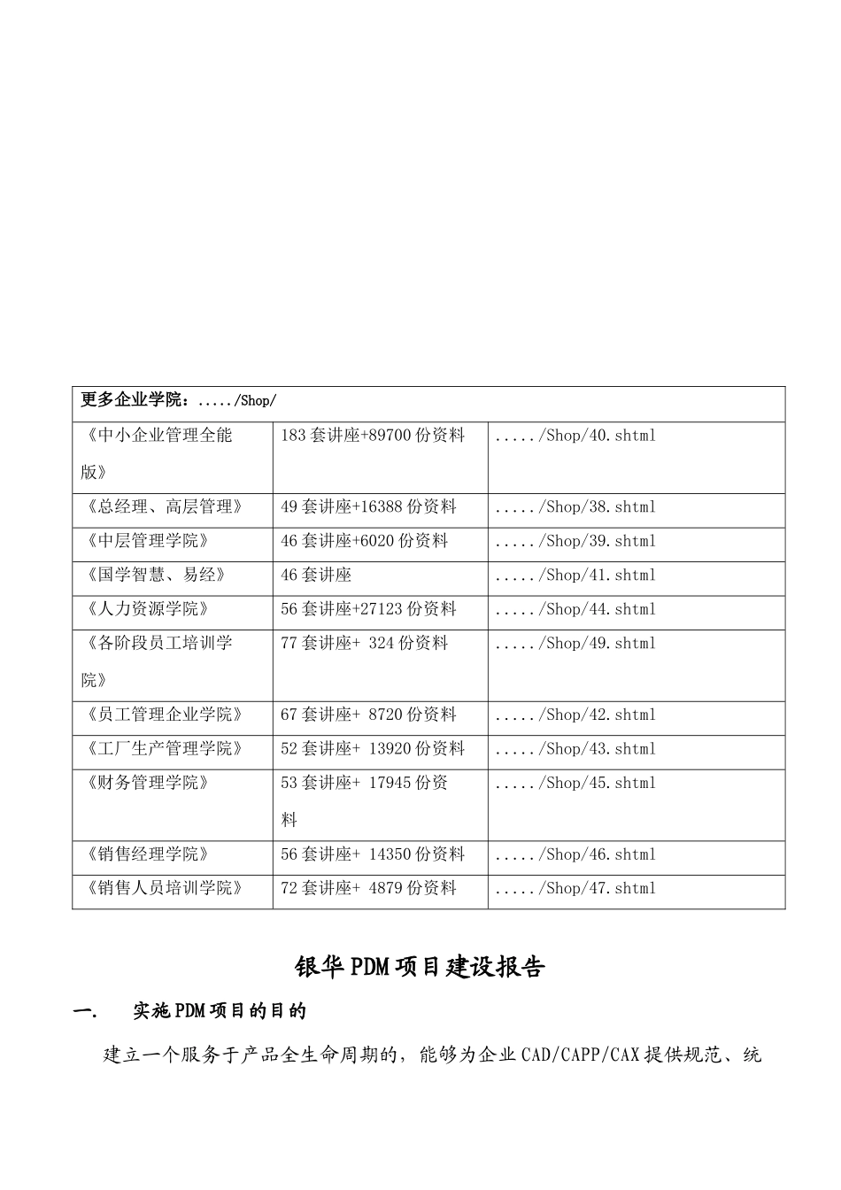 某公司PDM项目建设报告_第1页