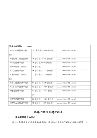 某公司PDM项目建设报告