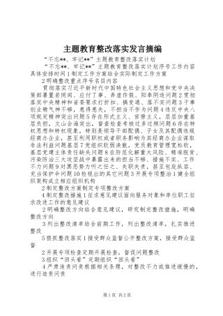 主题教育整改落实发言稿摘编 (2)