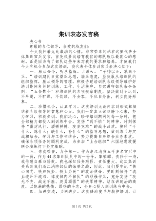 集训表态发言