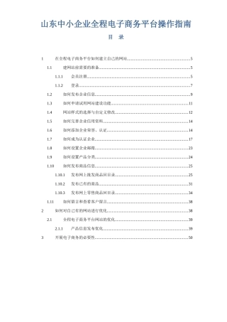 山东中小企业全程电子商务平台操作综合指南