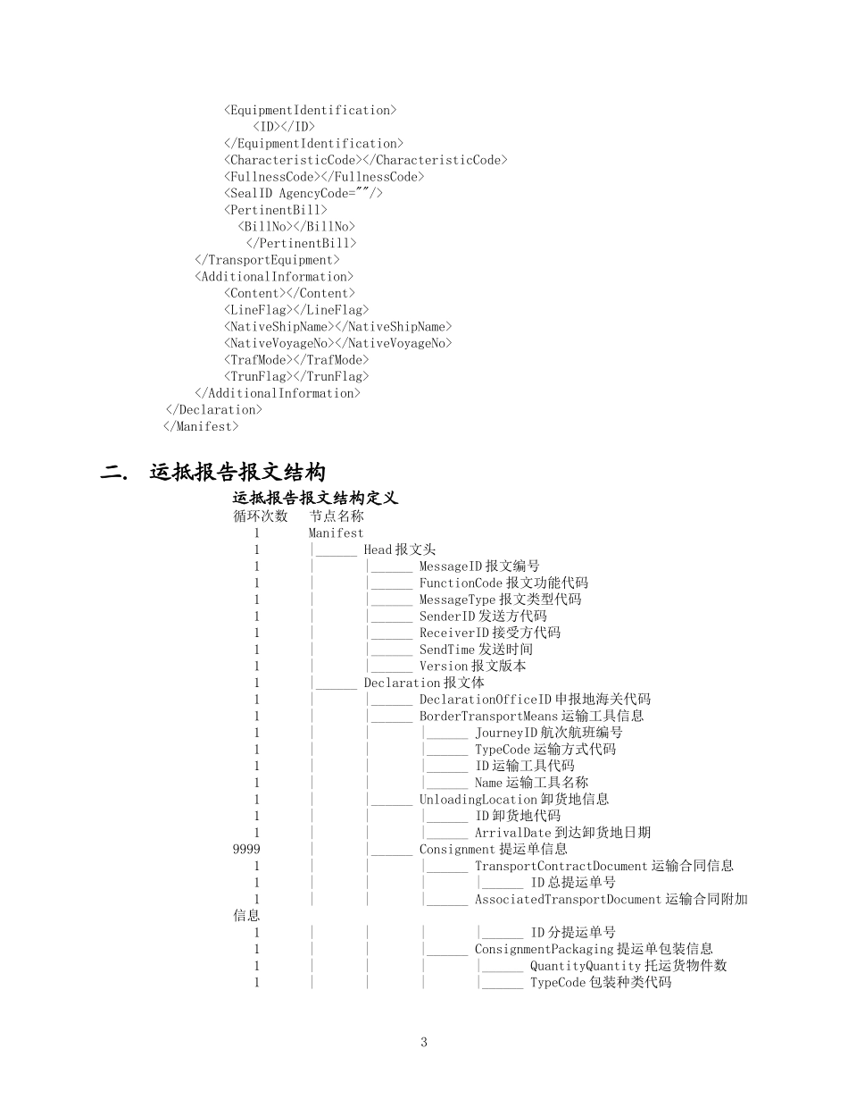 物流信息化管理系统海运部分运抵报告报文结构_第3页