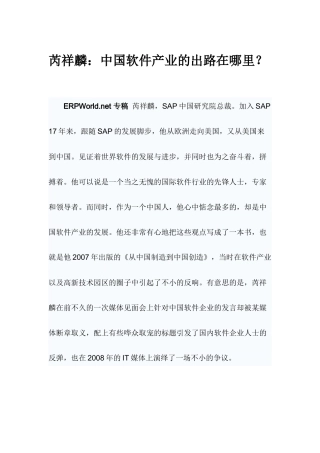解析中国软件产业的出路