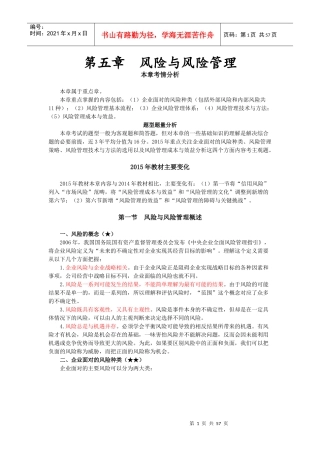 战略与风险管理第五章