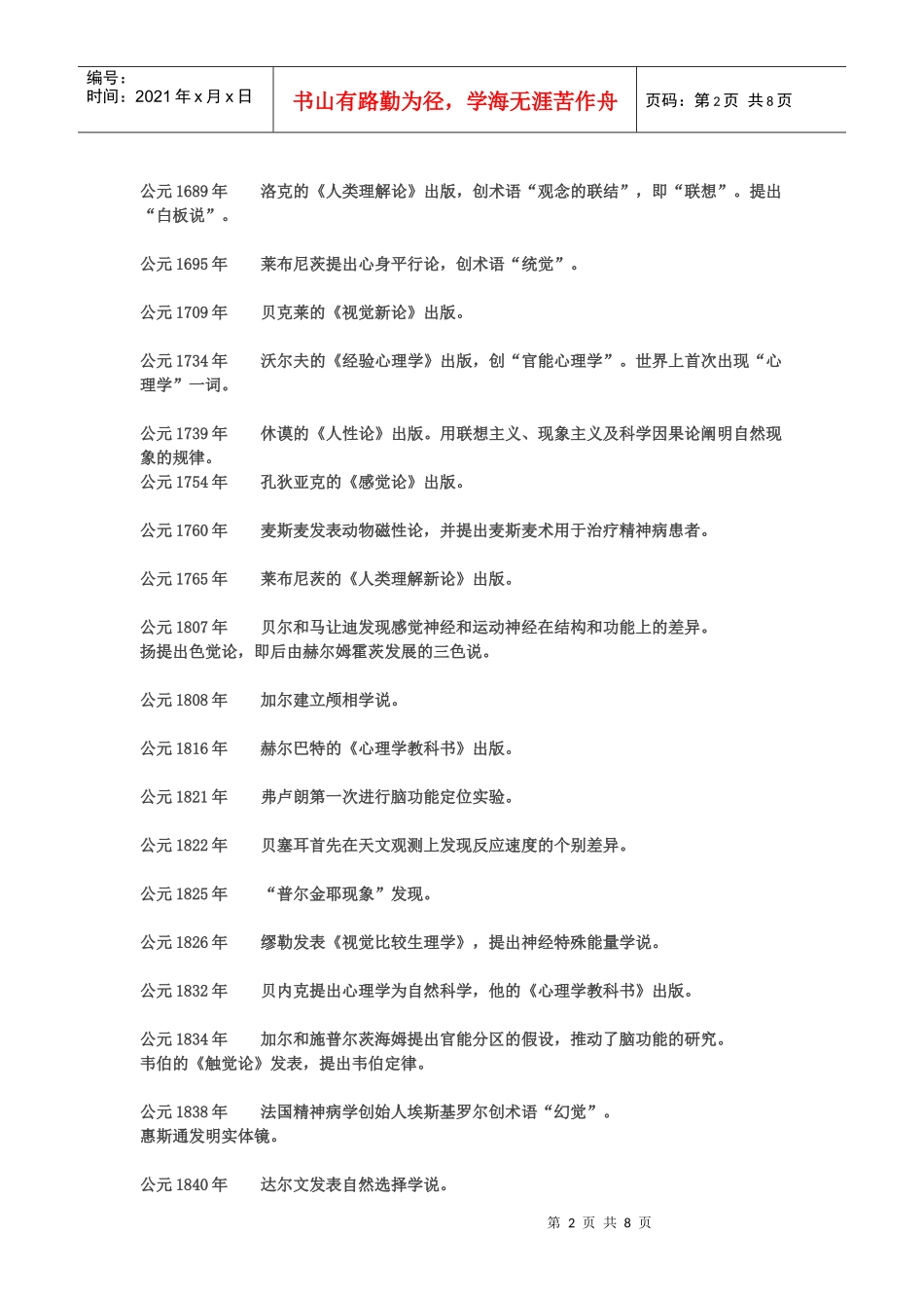 心理学考研之心理学发展年代史_第2页