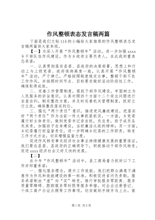 作风整顿表态发言两篇
