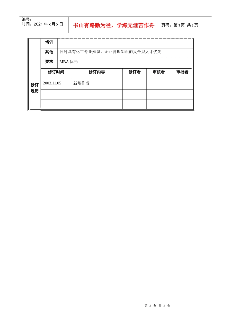战略规划职位说明书_第3页