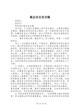 集会安全发言