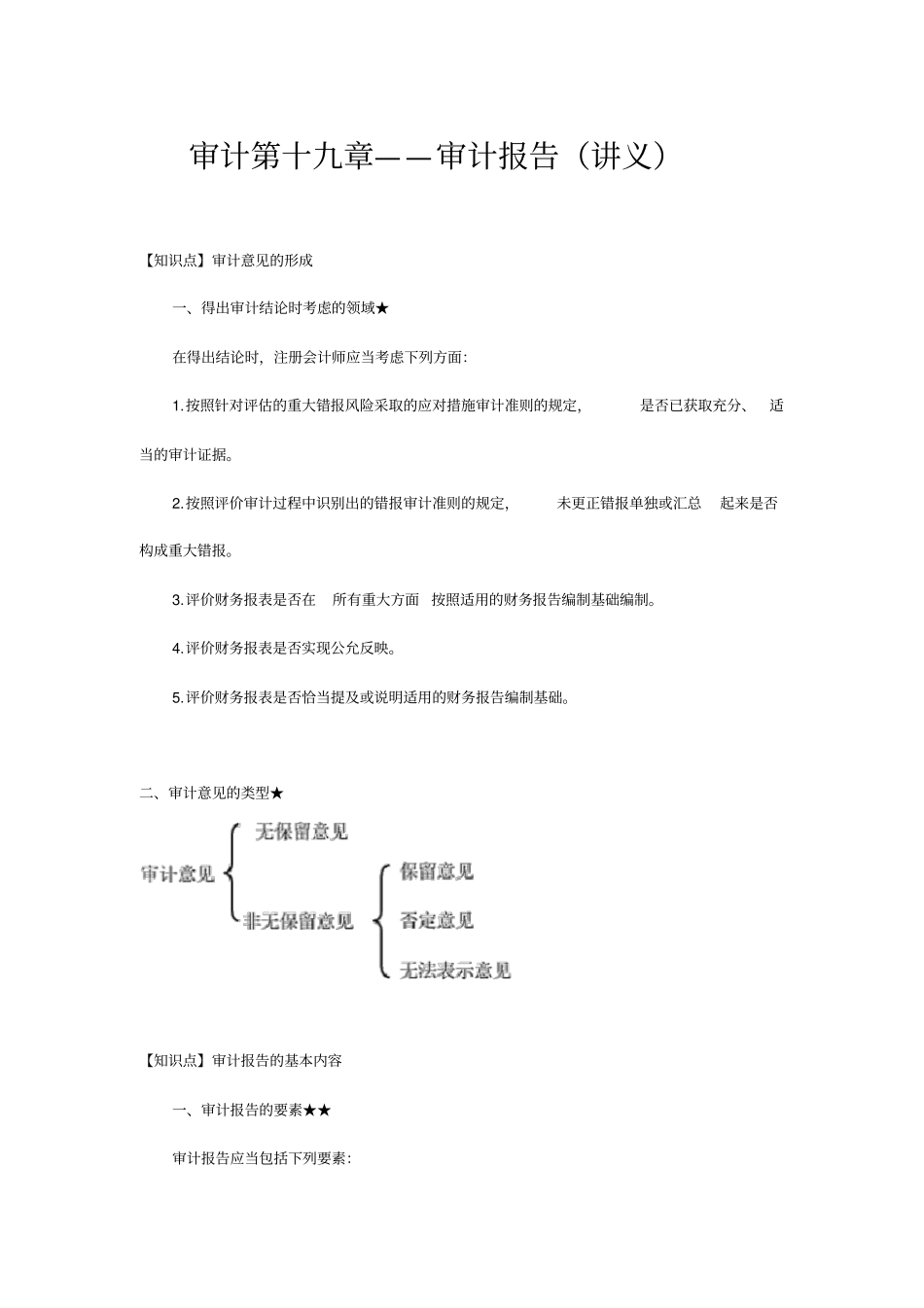 审计第十九章——审计报告(讲义)_第1页