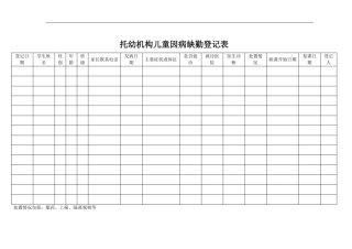 幼儿园卫生保健疾控表格大全