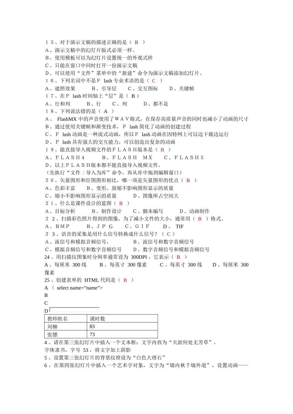 湖南省中职信息技术高级试题_第2页